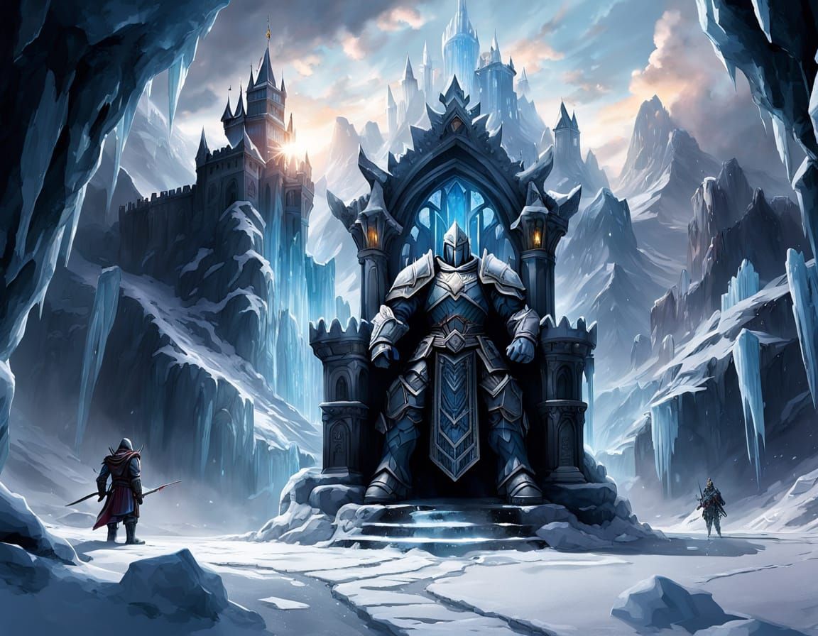 Epic Winter Kingdom Castle in Majestic Sunset Glory