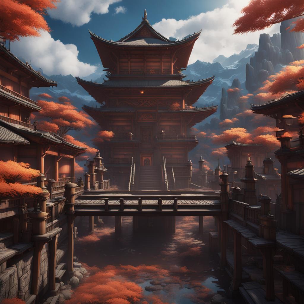 Naruto: Detailed Matte Painting in Deep Color