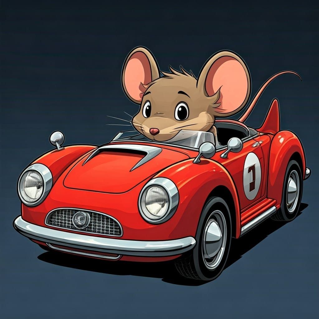 Dangermouse Car in Comic Book Style
