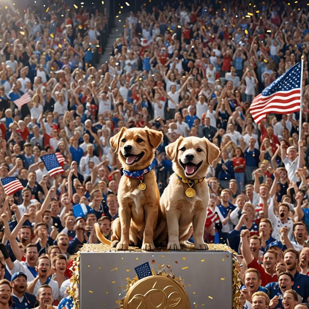 Puppy Wins Olympic Gold in Hyper-Realistic Style