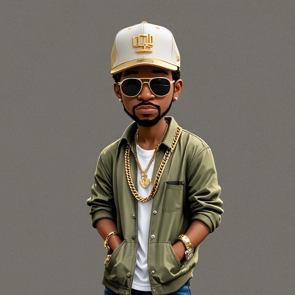 Money Mike: Hyperrealistic Mascot with Hip-Hop Flair