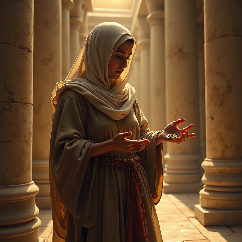 Widow's Offering in Jerusalem: A Moment of Faith