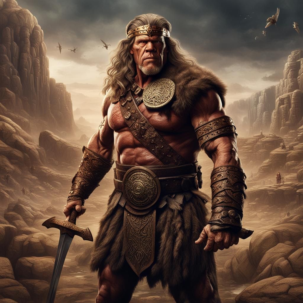 Conan the Barbarian Portrait in Detailed Matte Painting