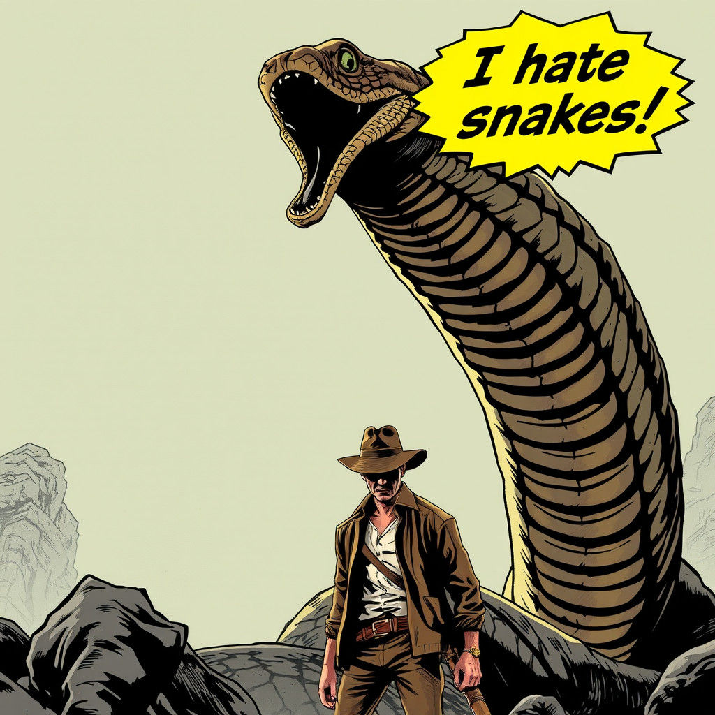 Indiana Jones and the Giant Snake: Comic Book Art