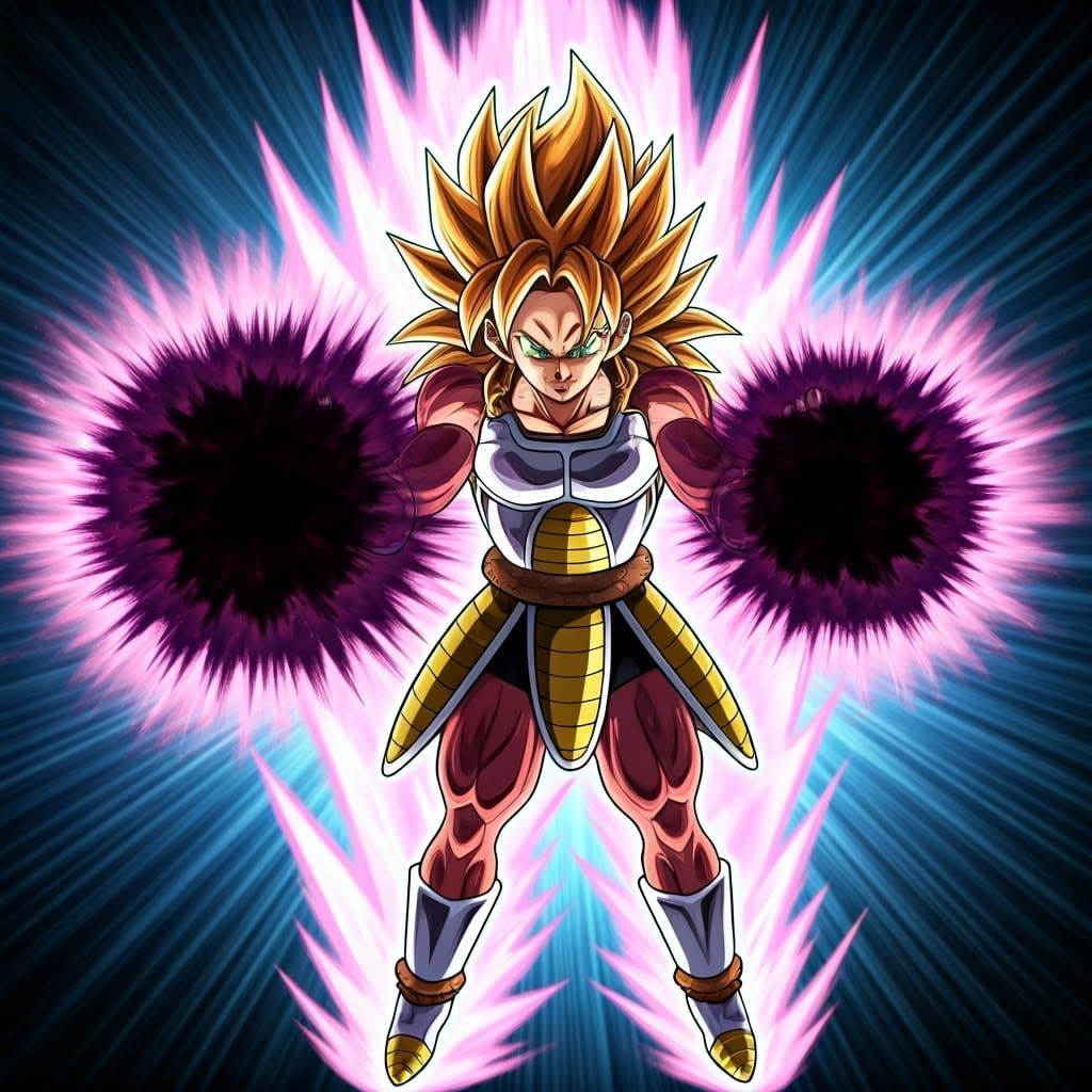 Regal Saiyan Warrior Princess in Opulent Armor