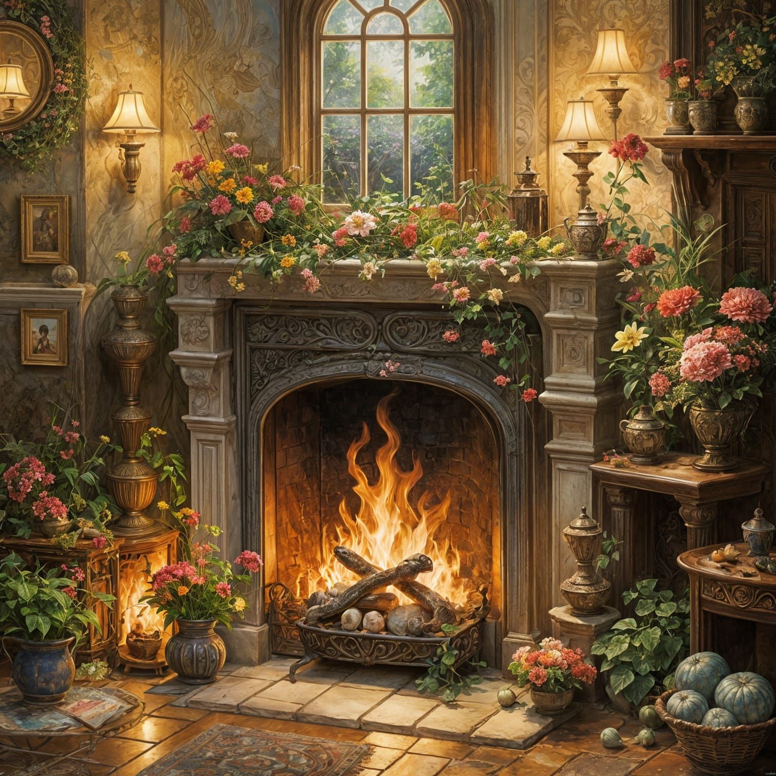 Surreal Ernst Haeckel Inspired Forest Scene