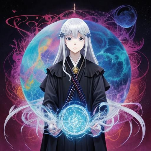 Anime Weaver of Realms Digital Art