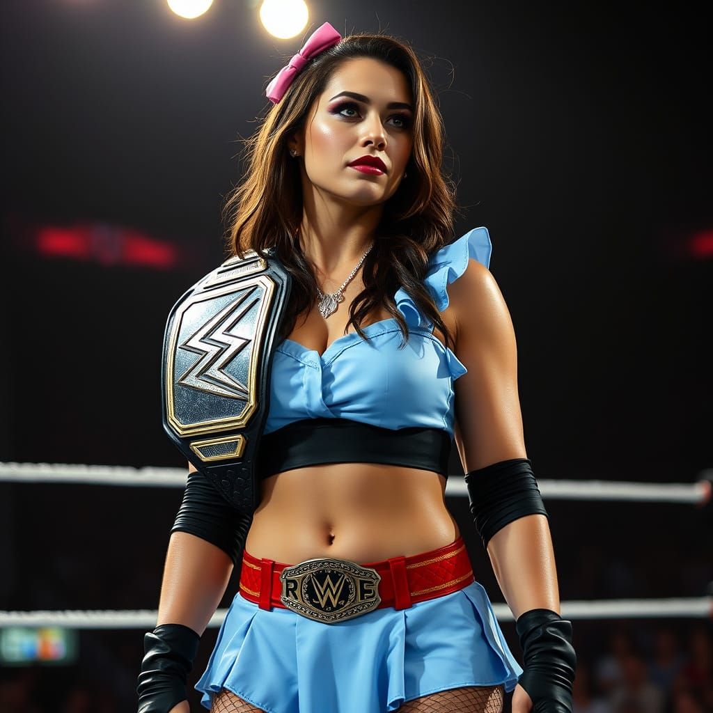 Stephanie Vaquer in Epic Alice-in-Wonderland Wrestling Gear
