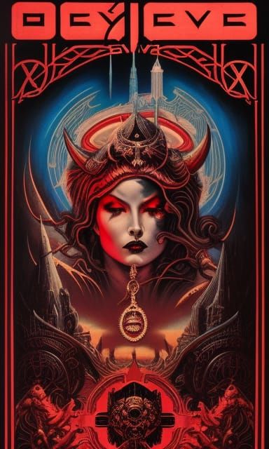 Gothic Demon Portrait in Hyper Surreal Style