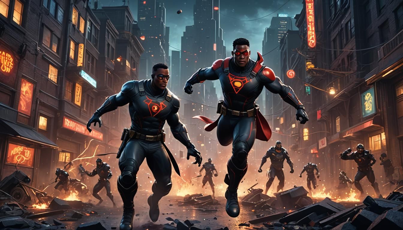 Mr. Terrific's Night Strike: Detailed Matte Painting