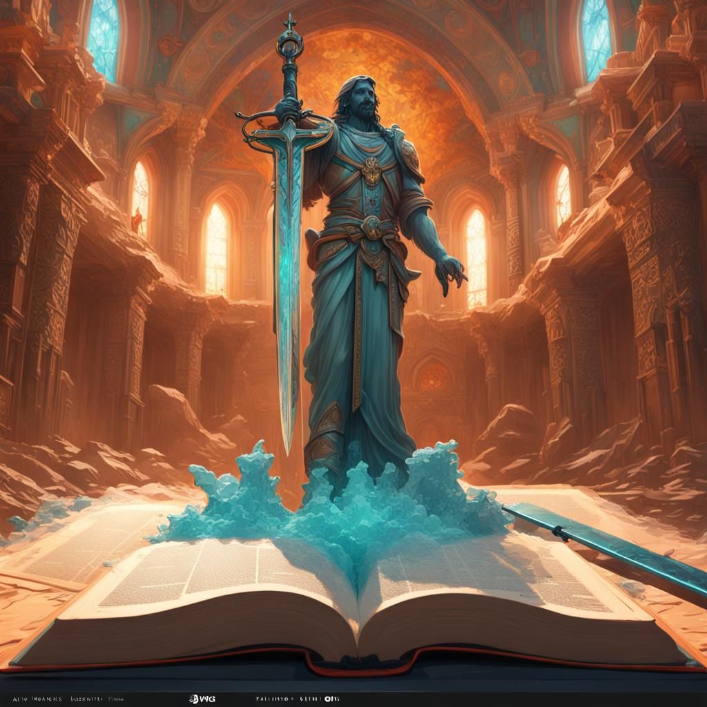 Open Bible, Sword of Truth, and Planet Earth