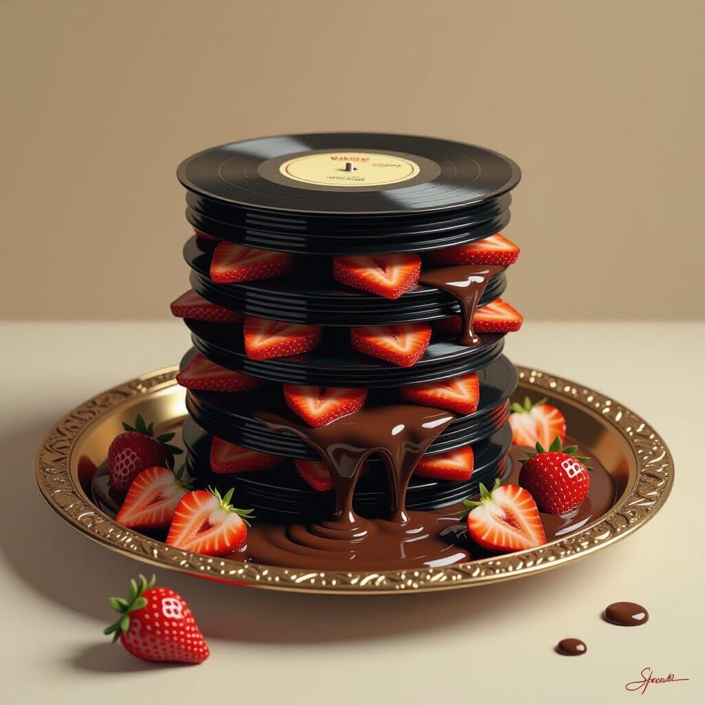Records Submerged in Chocolate: Digital Painting