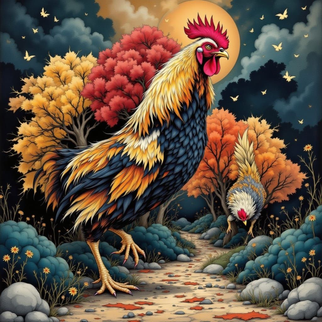 Surreal Morning Awakening in Dreamlike Woodland Scene