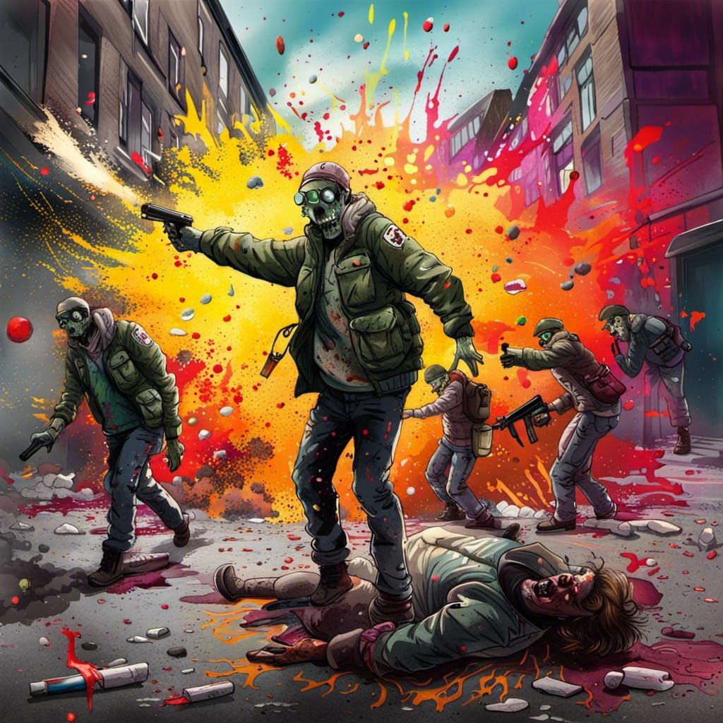 Explosive Zombie Graffiti Art in Street Style