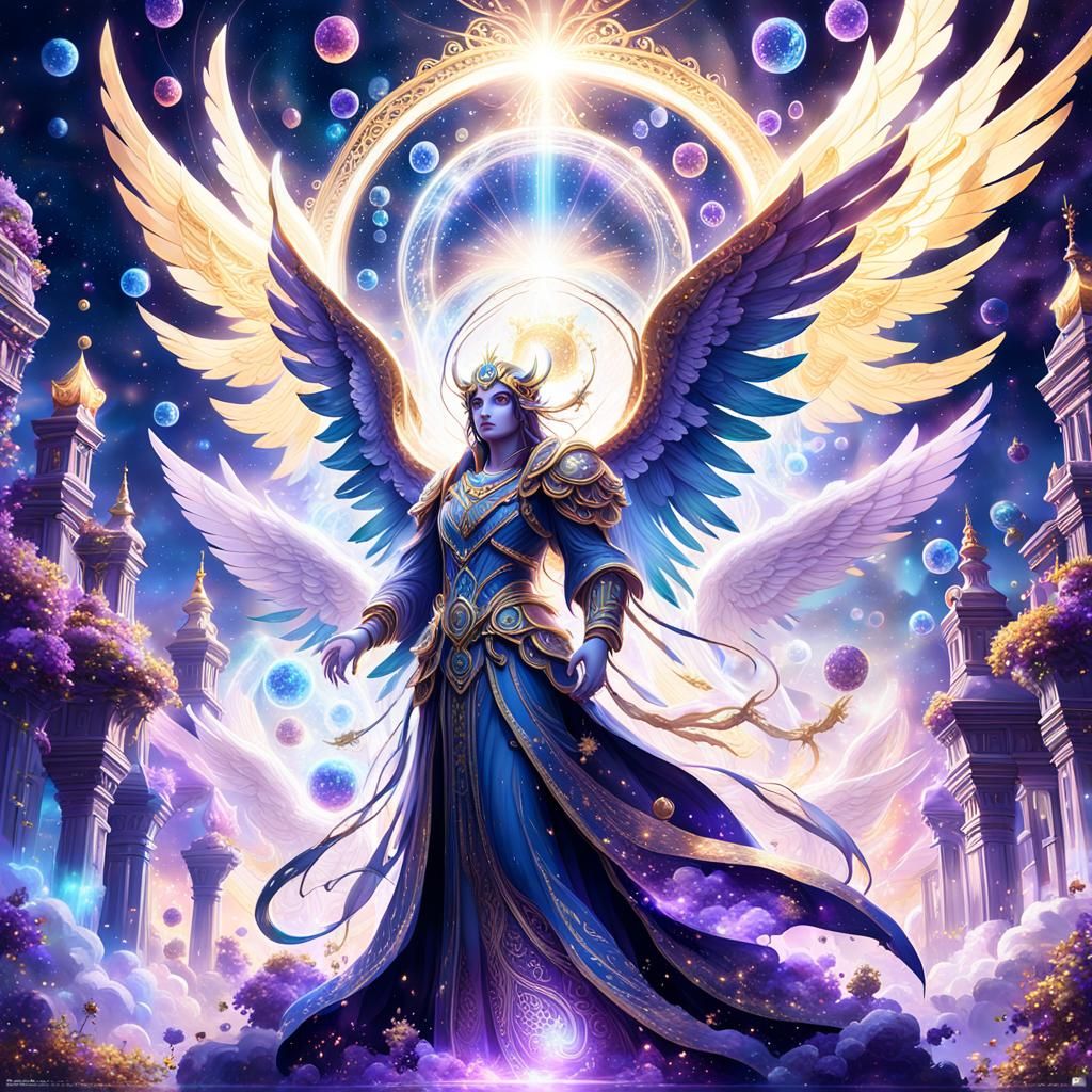 Celestial Gathering of Angelic Beings in Digital Painting