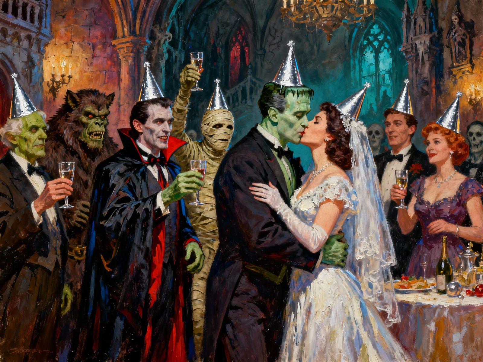 Universal Monsters Celebrate New Year's Eve in Castle Ballro...