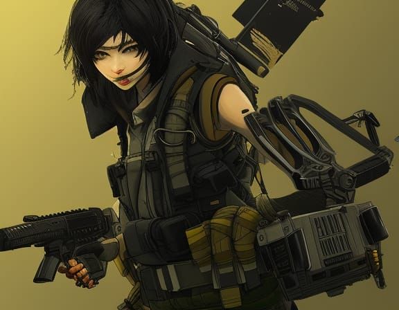 Character Portrait in Sumi-e Style with Bold Contrast