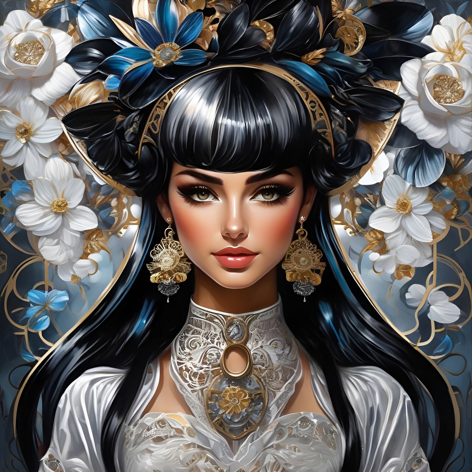 Steampunk Neko Girl Vase in Painterly Speedpaint Style