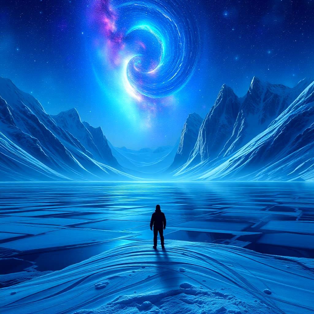 Ethereal Winter Landscape in Digital Art Style