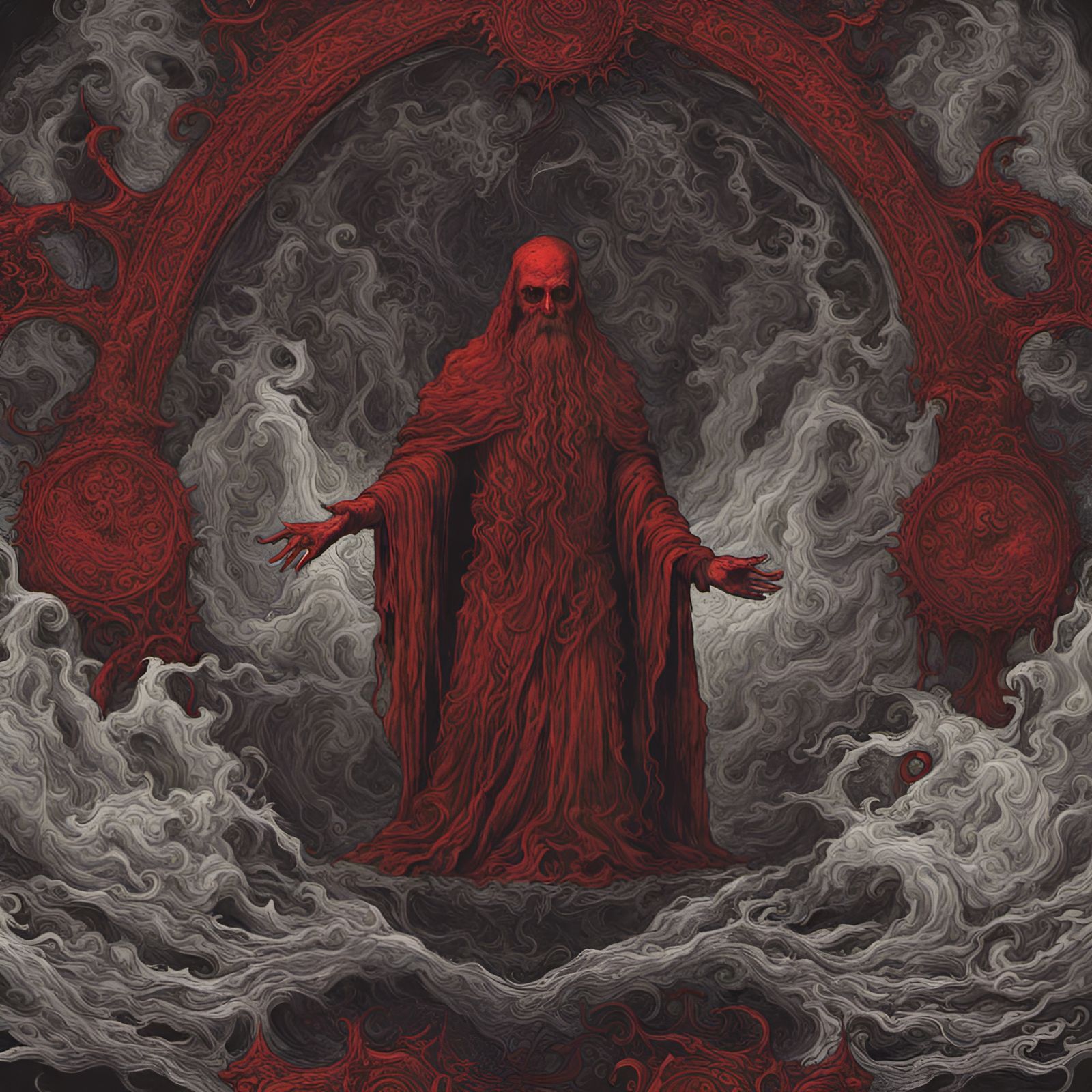 Mystic Red Fog in Hell with Celtic Patterns