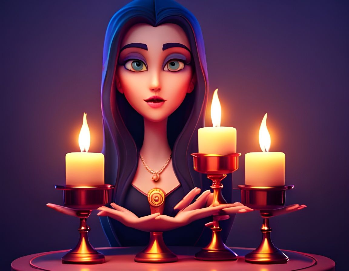 Animated Candelabrum in Disney Cartoon Style