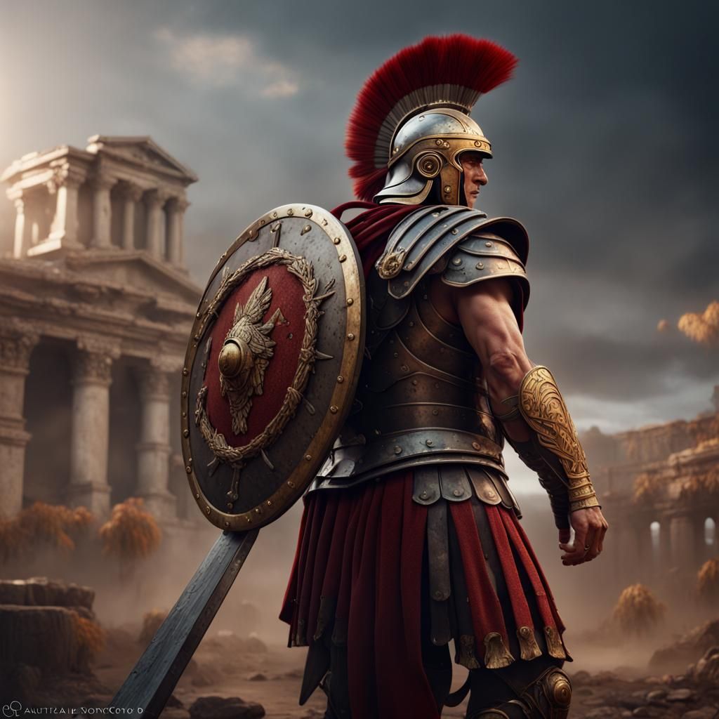 Roman Centurion Ready for Battle