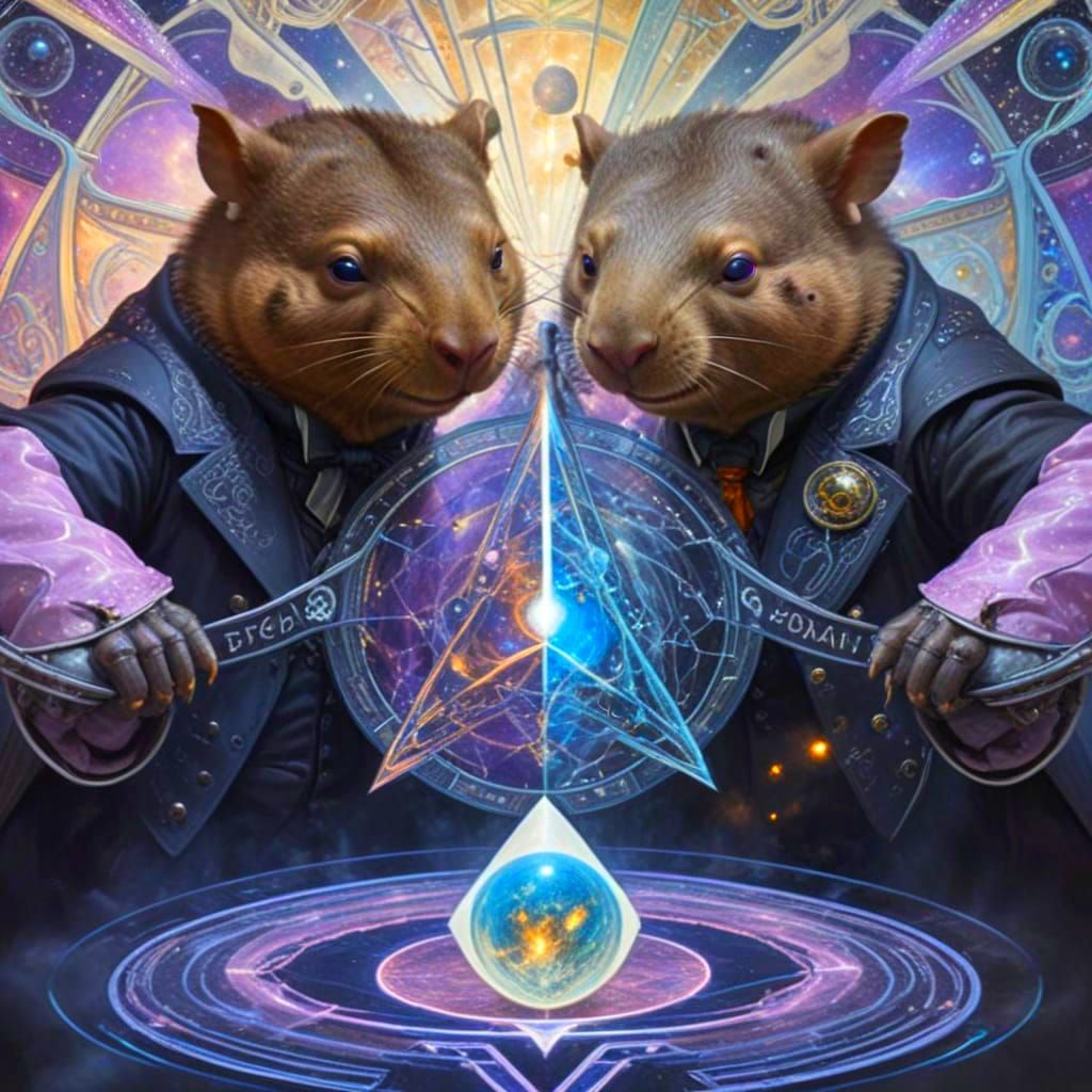 Wombat Hierophants Astral Projecting Into Cosmic Battle
