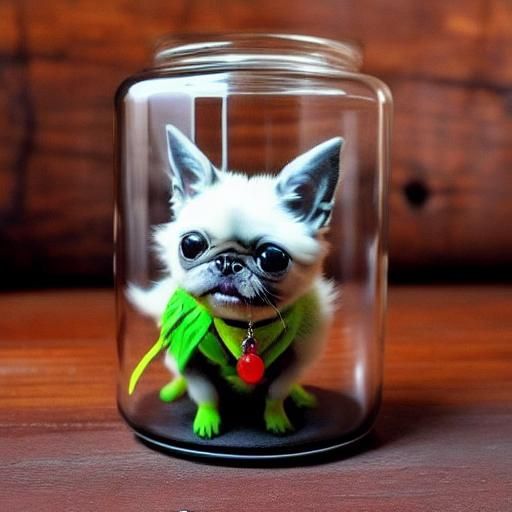 Creepy Cute Dog Screaming in a Jar