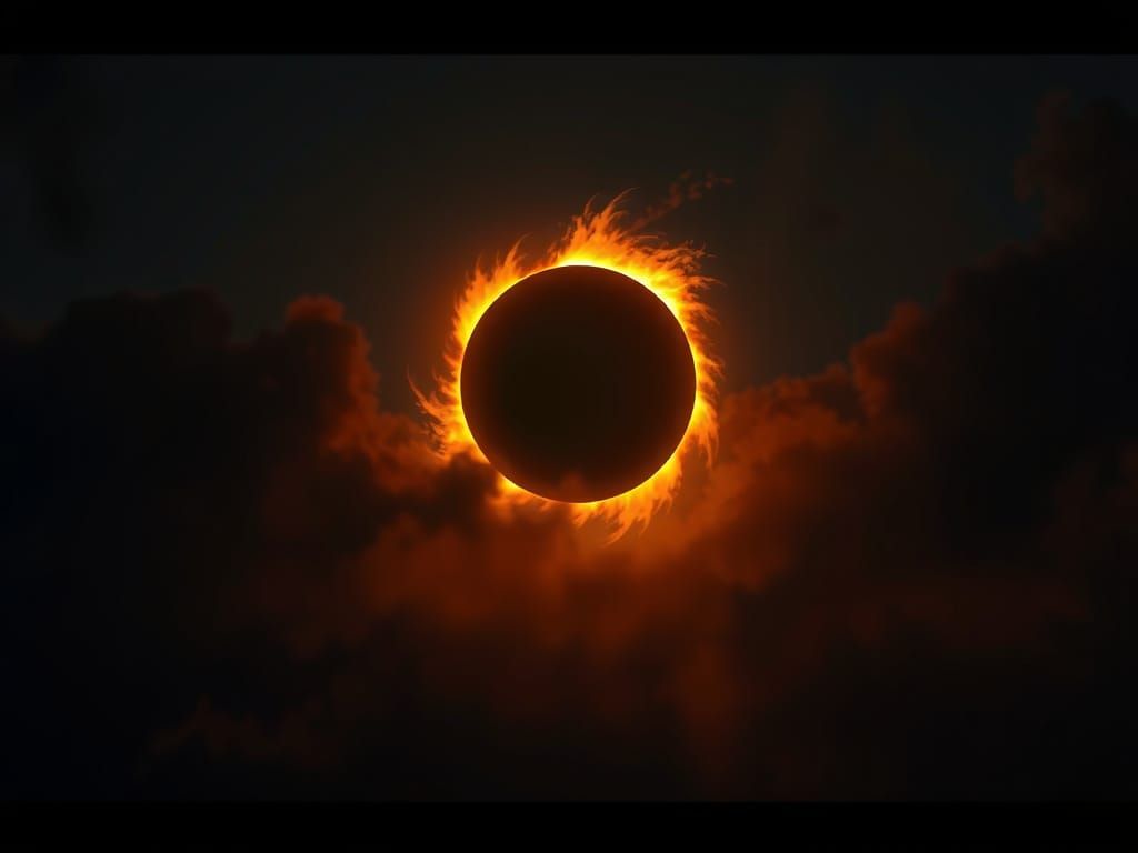 Solar Eclipse in Eerie, High-Tech Chiaroscuro