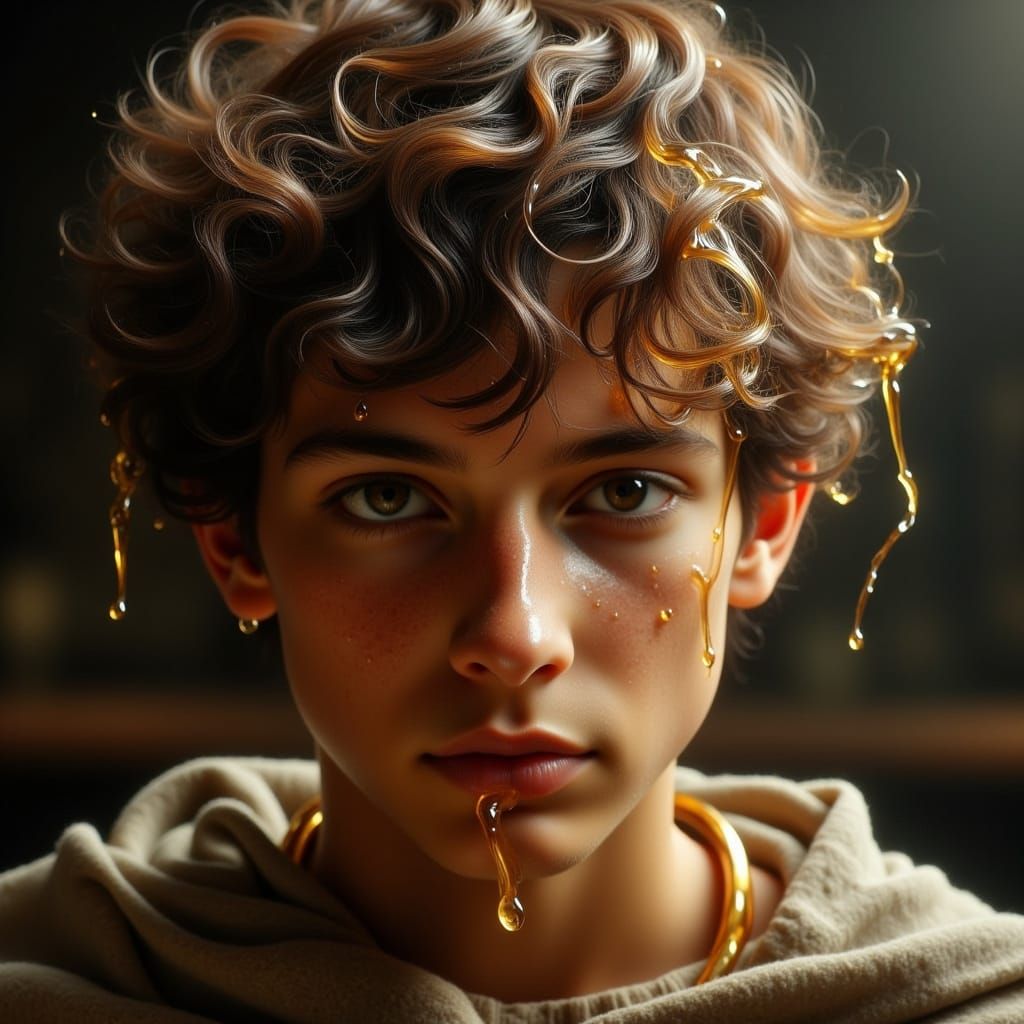 Biblical Teen Prophet Anointed with Glowing Oil