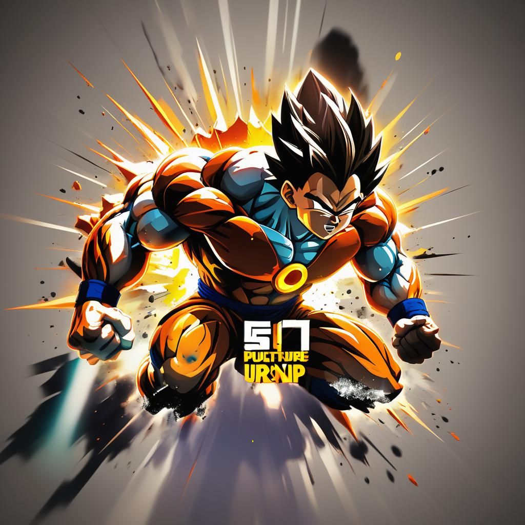 Dynamic Pushup Silhouette in Anime Style