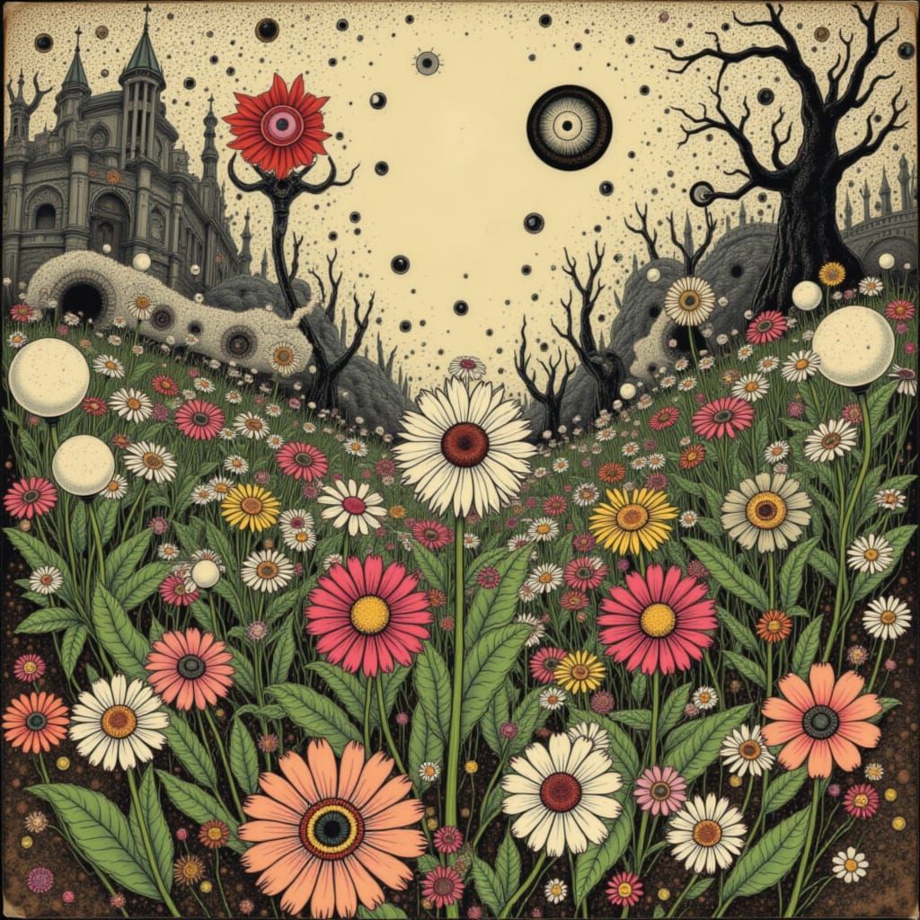 Surreal Eyeball Garden Landscape