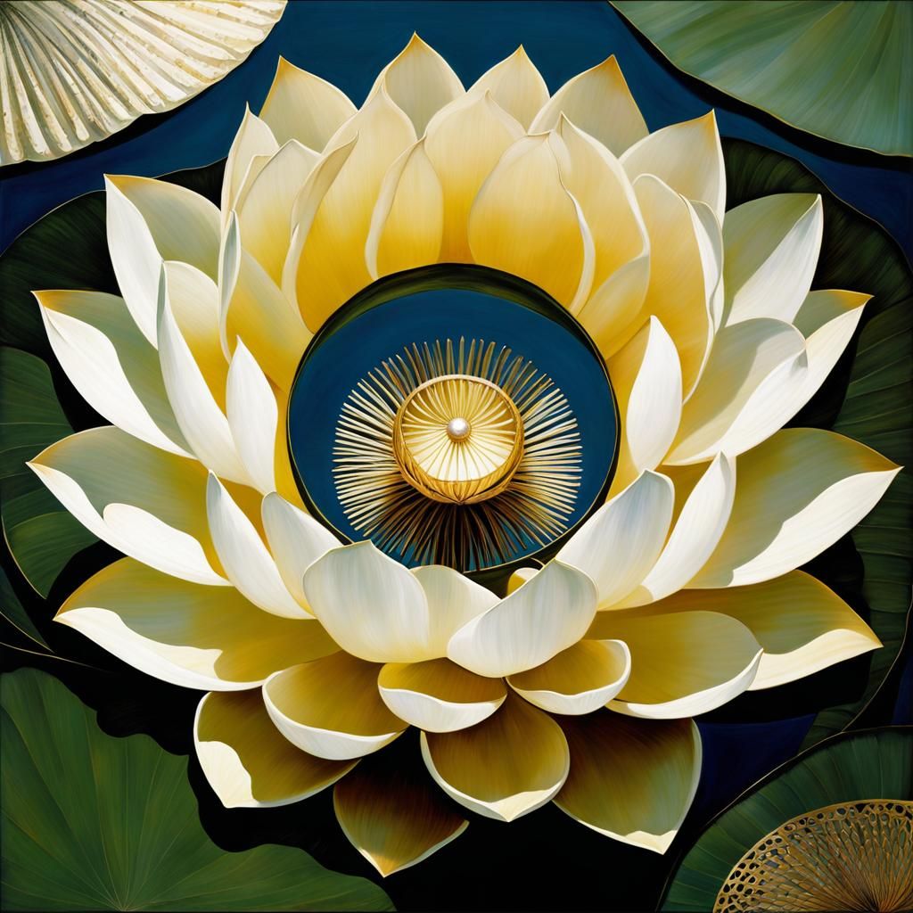Radiant Thousand-Petaled Lotus in Silver Void