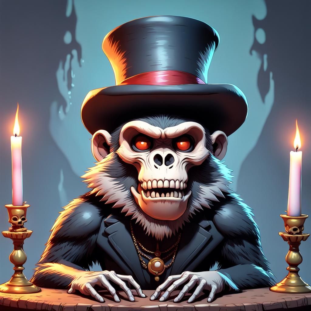 Skull Mask Monkey in 3D Digital Art