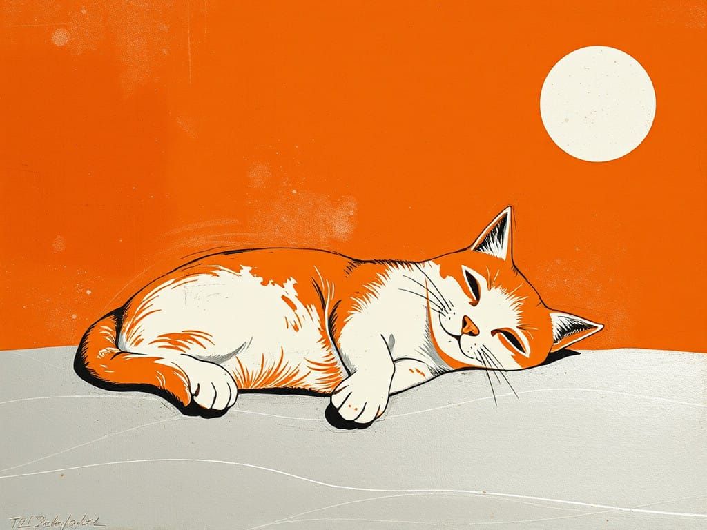 Hyperrealistic Landscape in Imperial Orange and Silver