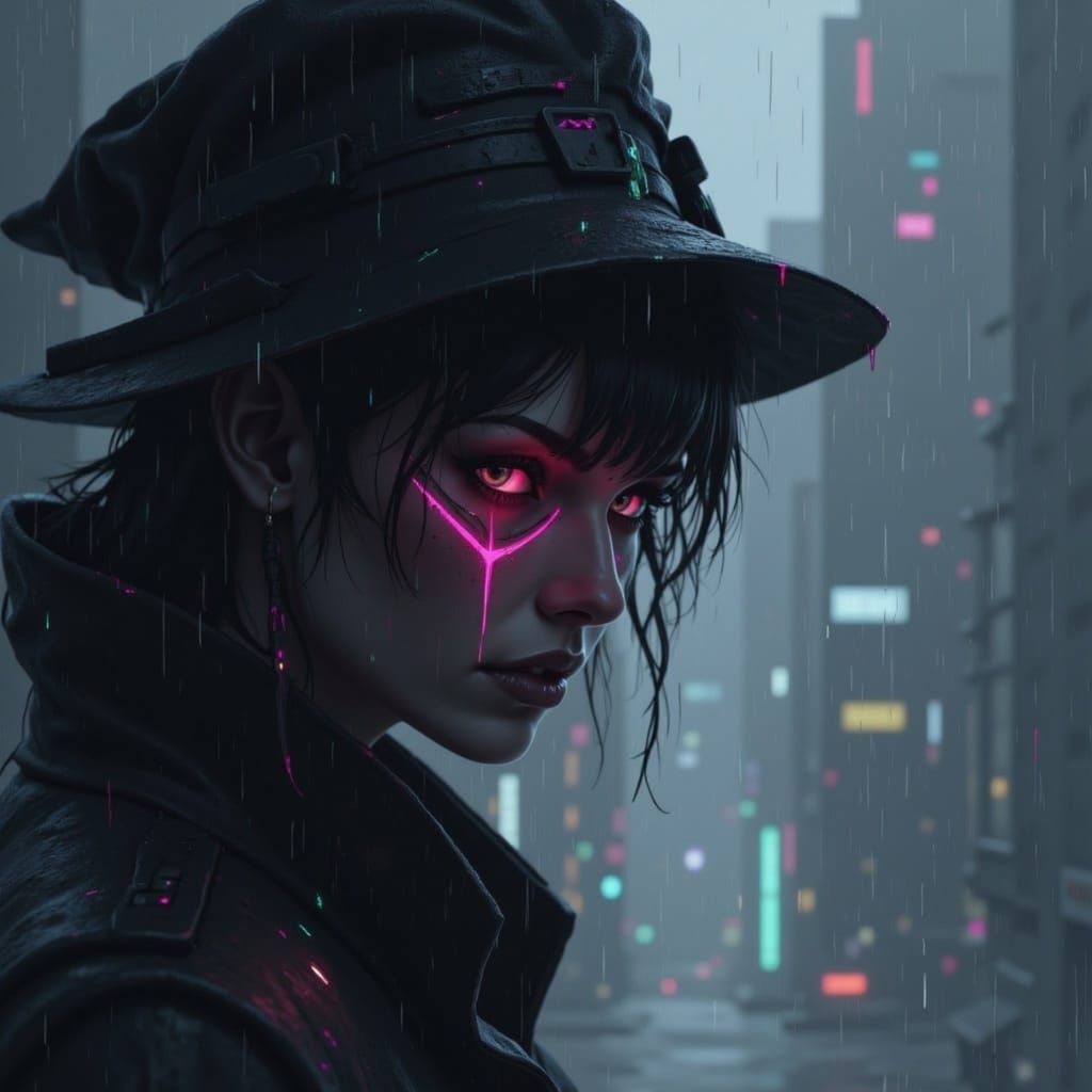 Tears in Rain: A Noir Sci-Fi Scene