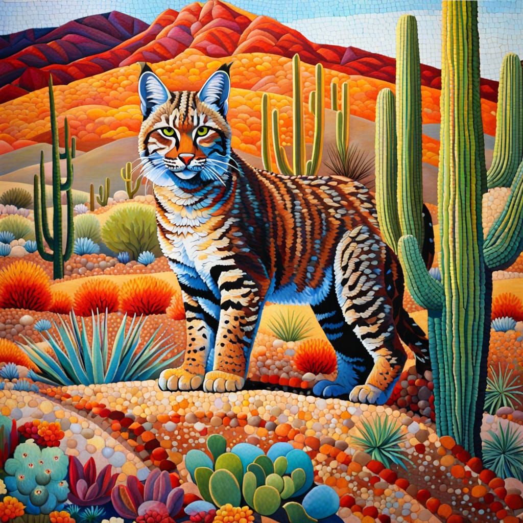 Desert Bobcat Mosaic