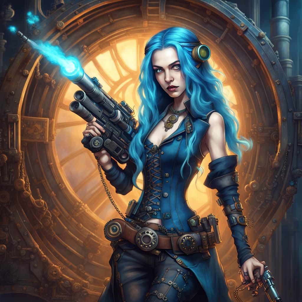 Steampunk Hitwoman Rends Reality with Aether Magic