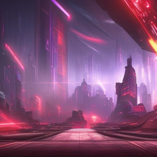 Yerevan Cyberpunk Theme in Detailed Matte Painting