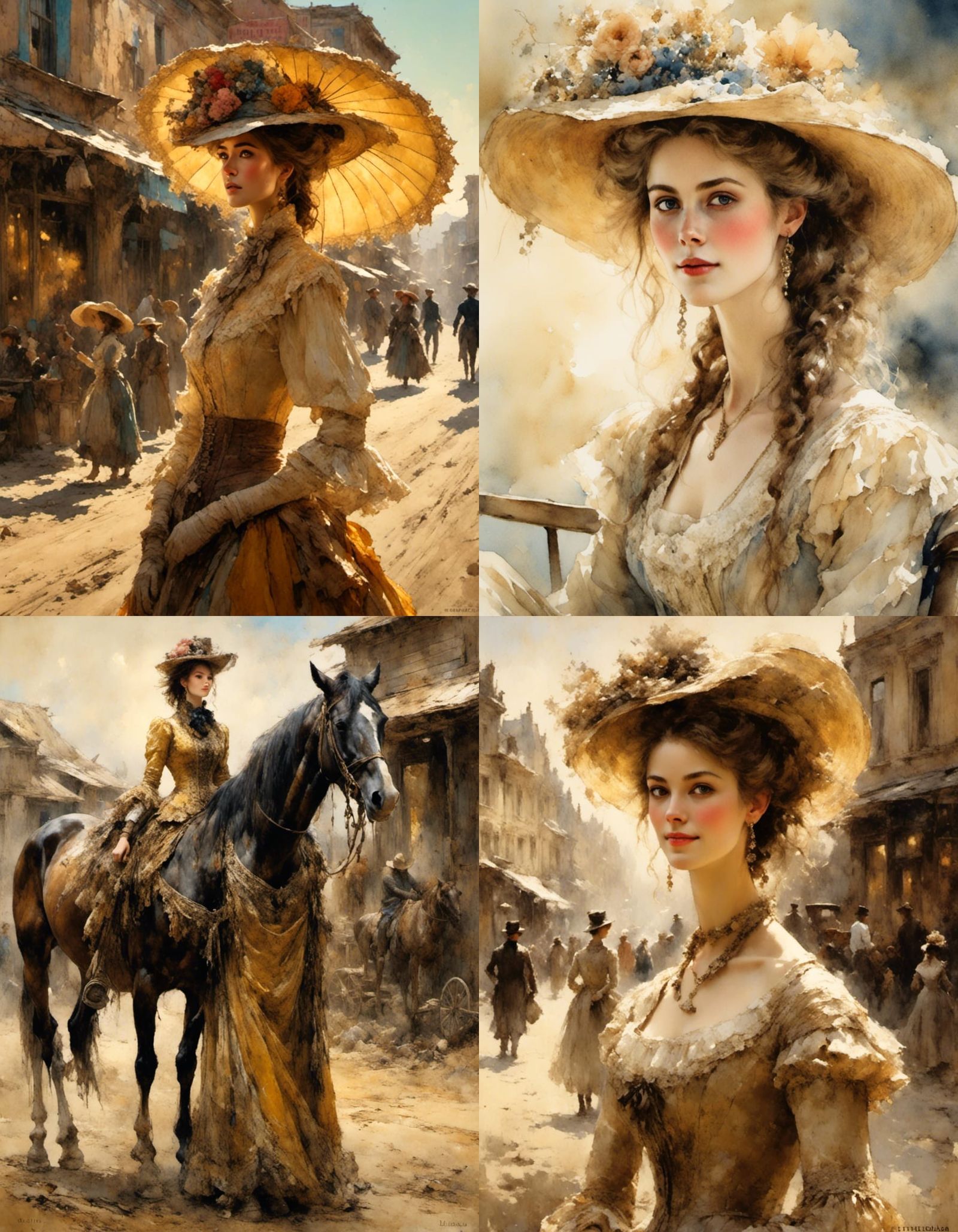 Victorian Woman in American West, Enhanced Style
