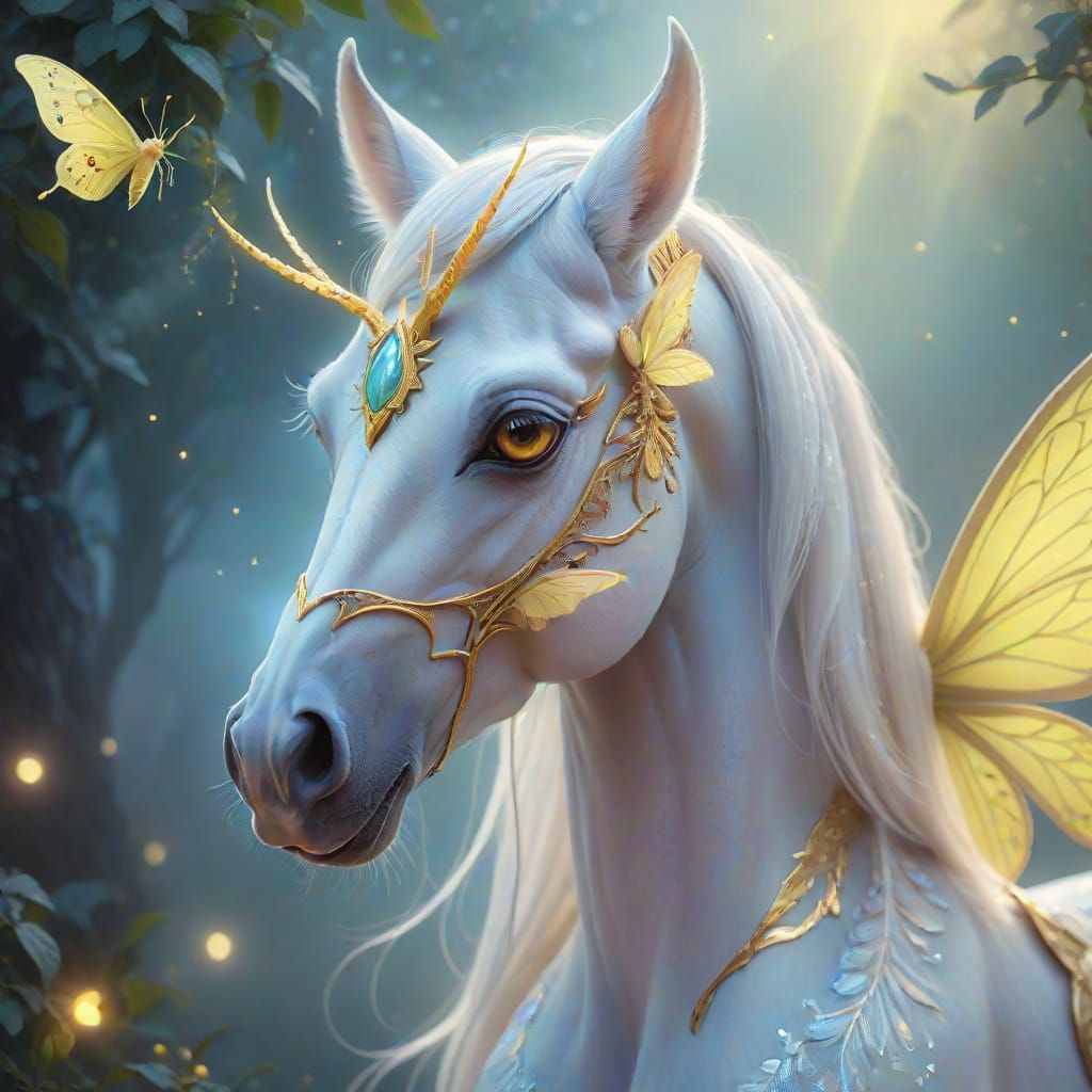 Ethereal Horse-Moth Hybrid in Dreamy Pastel Colors