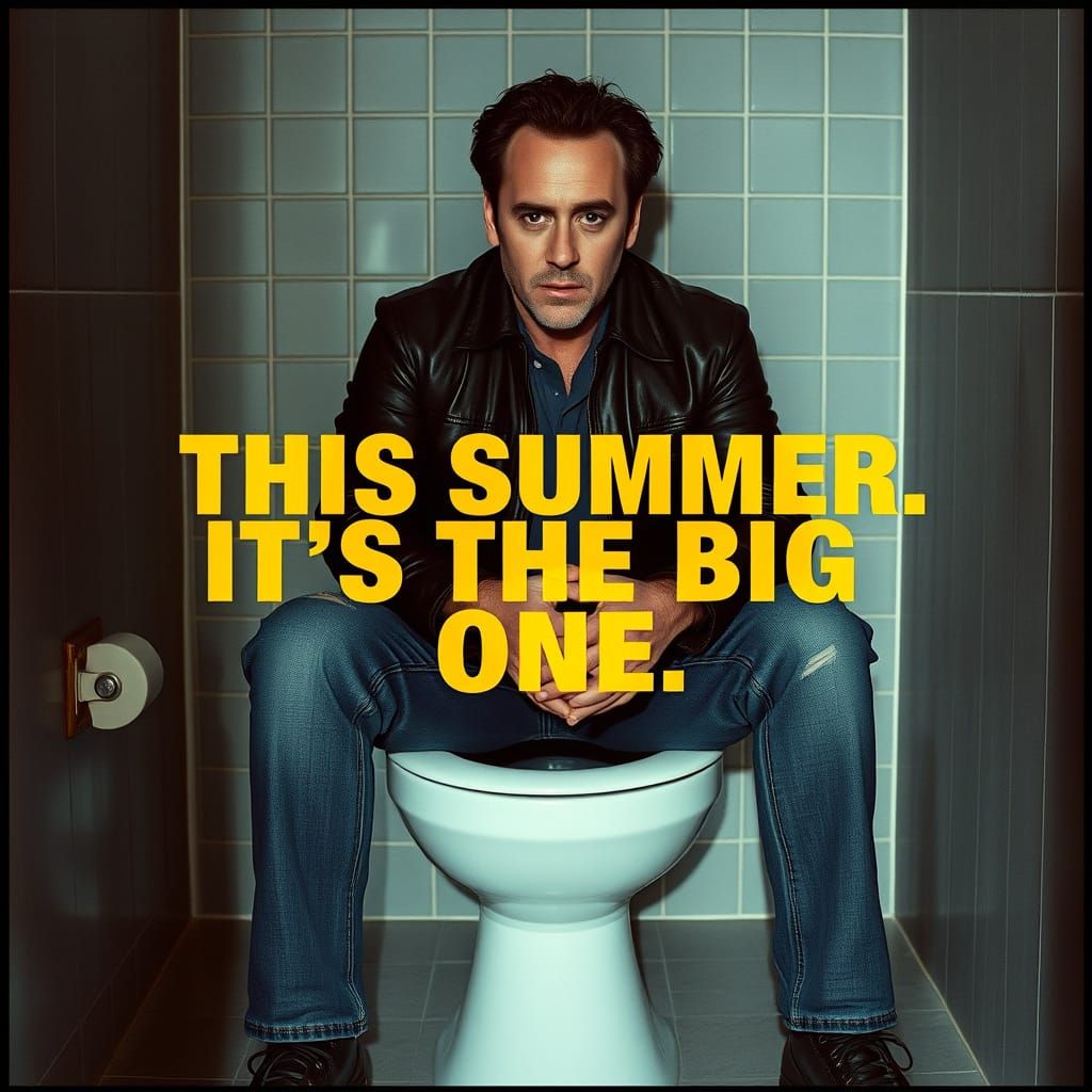 Nicolas Cage on Toilet: The Big One Movie Poster
