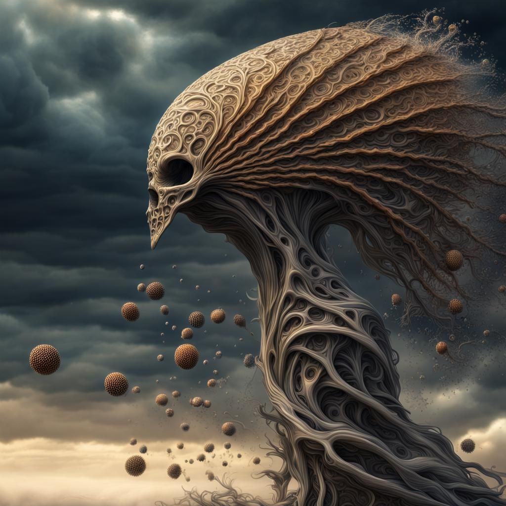 Titan Spores on the Wind: Hyperrealistic Fantasy
