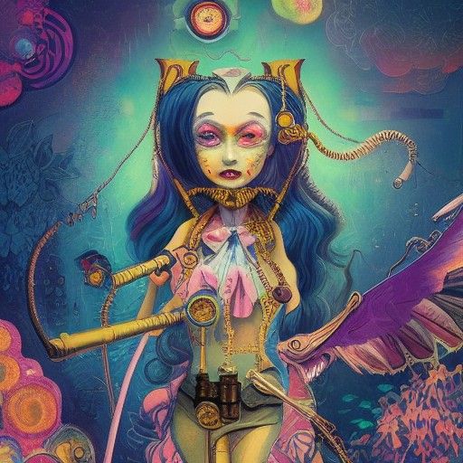 Steampunk Nurse Villain in Intricate Digital Art