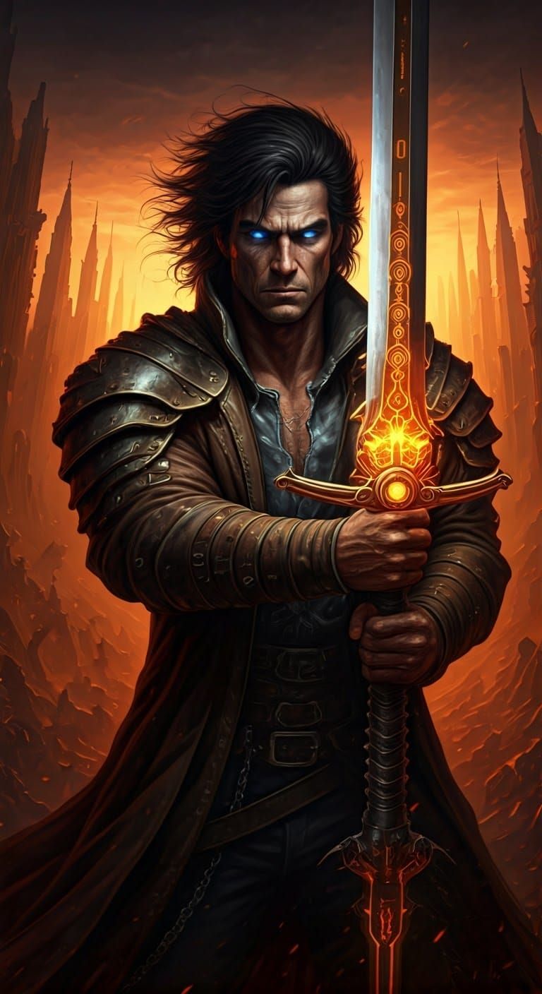 Epic Dark Fantasy Hero Rides into Ruined Apocalypse