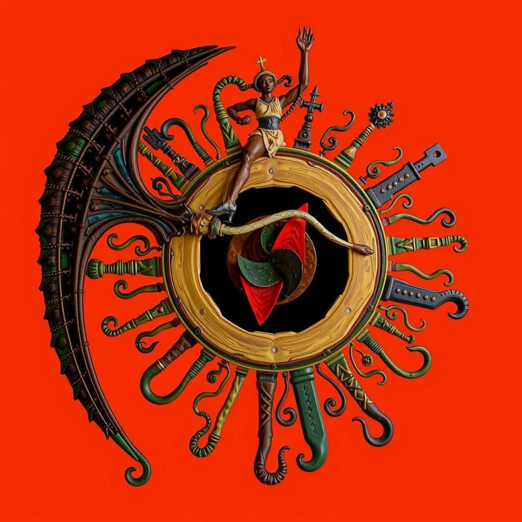 Dynamic Fusion Layered Technology Abstract Art