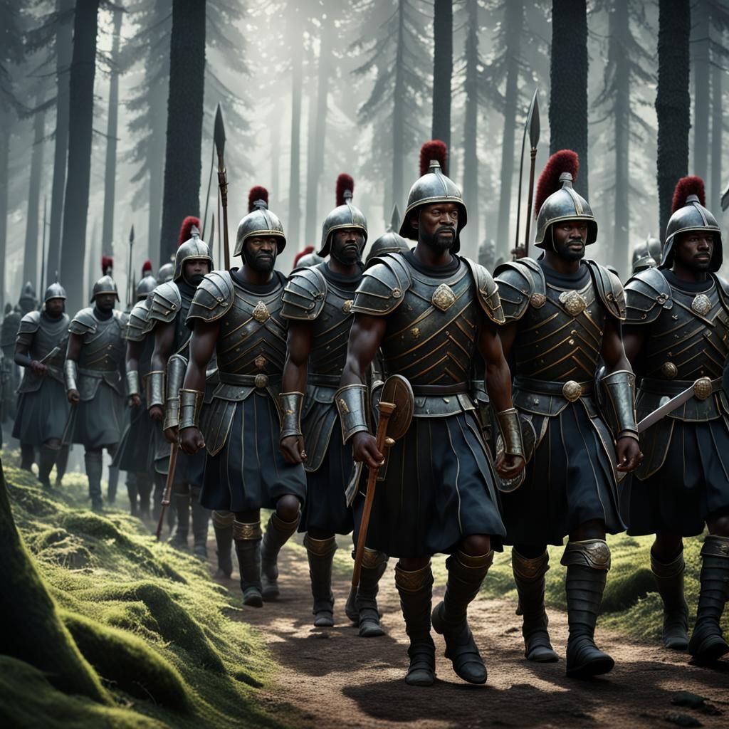 Roman Army Marching Through Forest in D&D Photo