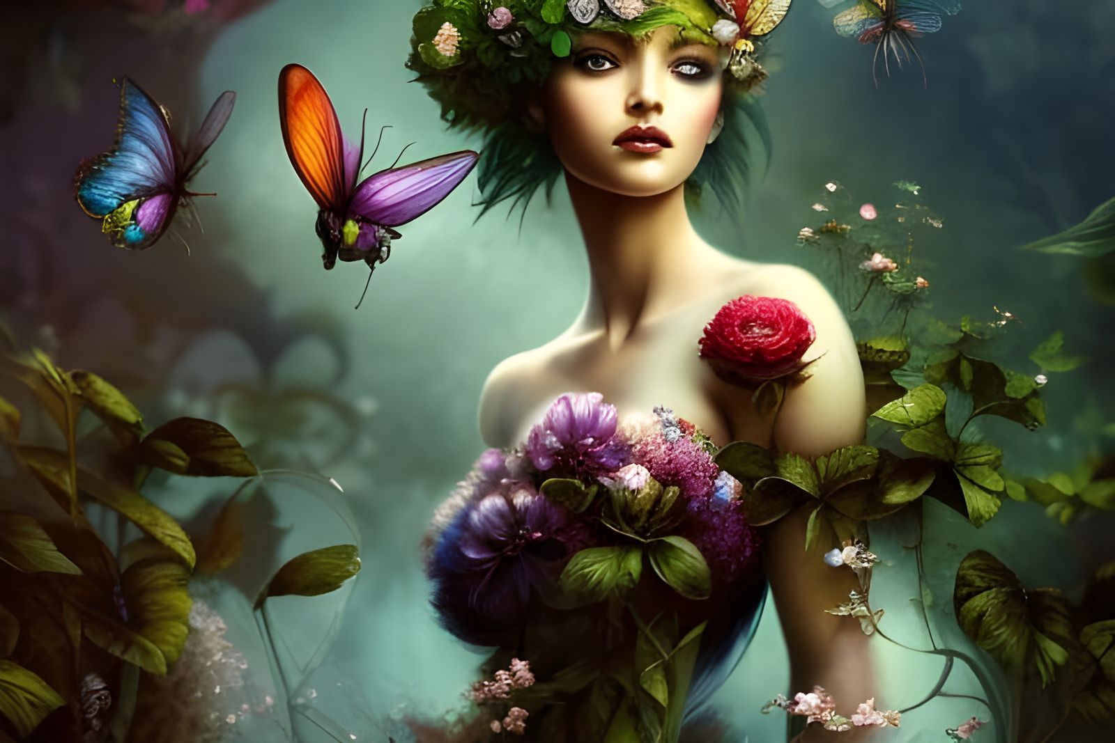 Girl in green garden I