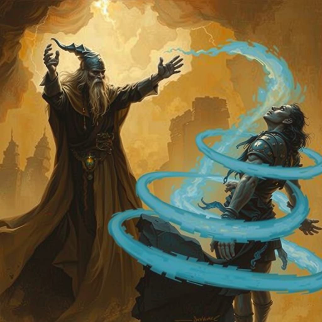 Evil Wizard Siphons Life Force: Mystic Realism