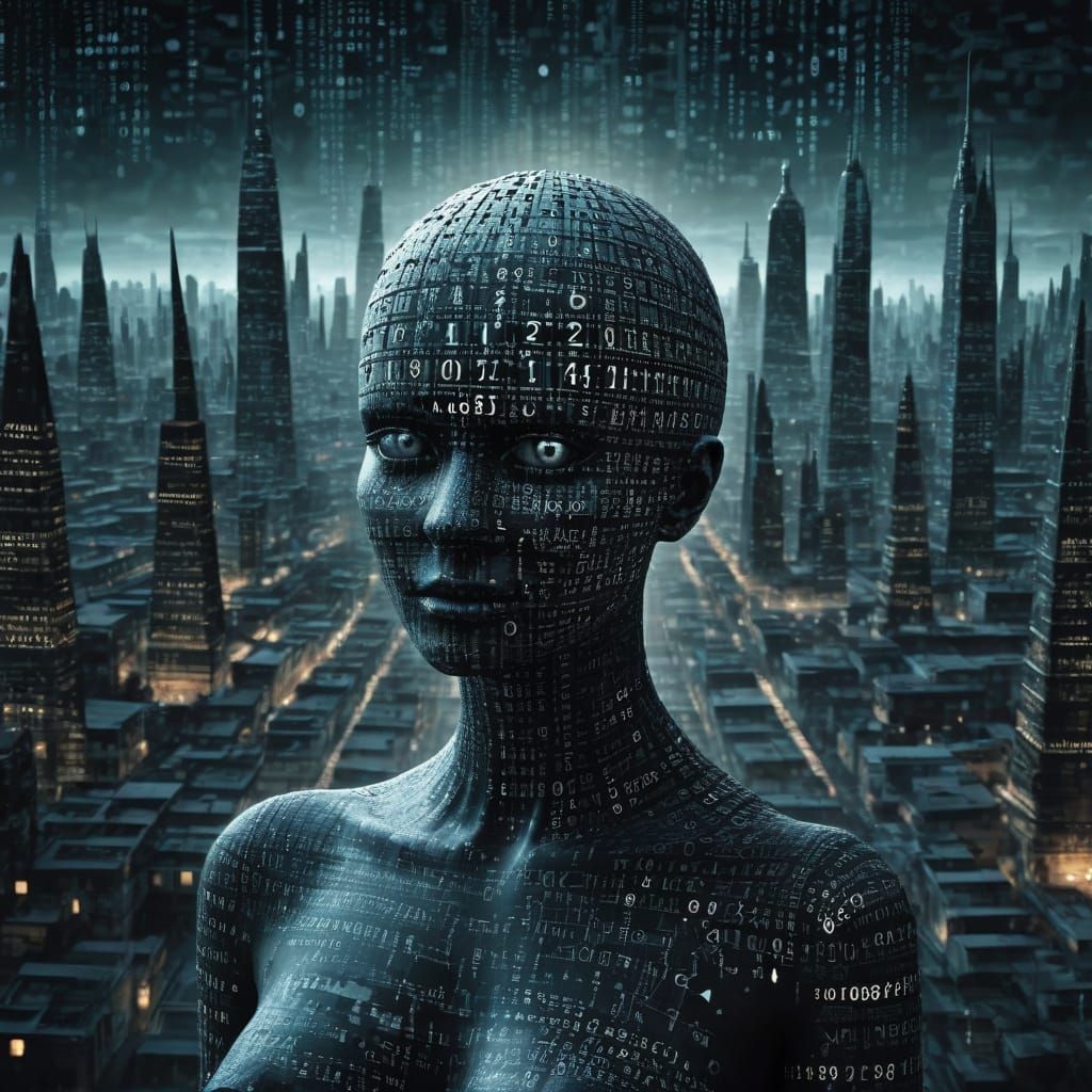 Cyberpunk Cityscape of Illuminati Code